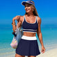 Scoop Neck Top and Skort Swim Set