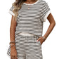 The Color-Blocked Striped Short Set
