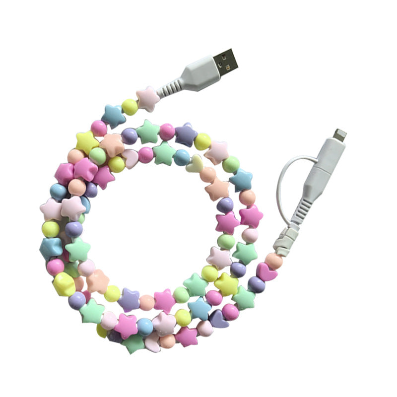 Colored Bead Ccharging Cable 1m