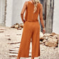 Solid Color Sleeveless Top + Cropped Pants Set