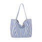 Large Capacity Striped Canvas Bag