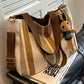 Canvas Striped Convertible Tote Bag