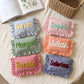 Customizable Text Floral & Plaid Zippered Makeup Bag