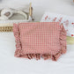 Customizable Text Floral & Plaid Zippered Makeup Bag
