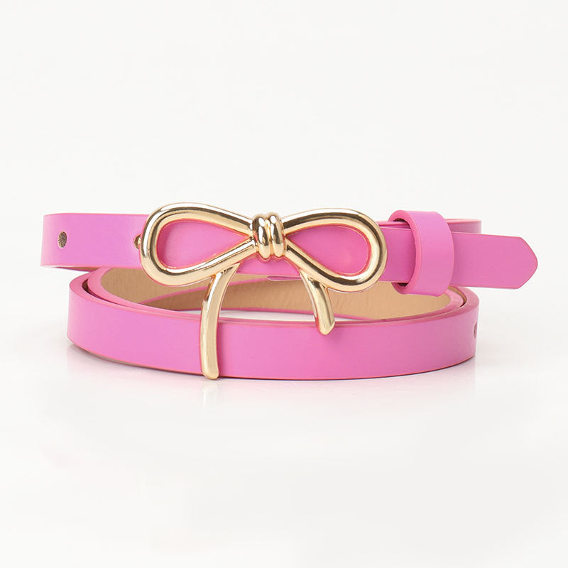 Bow Buckle Skinny Belt