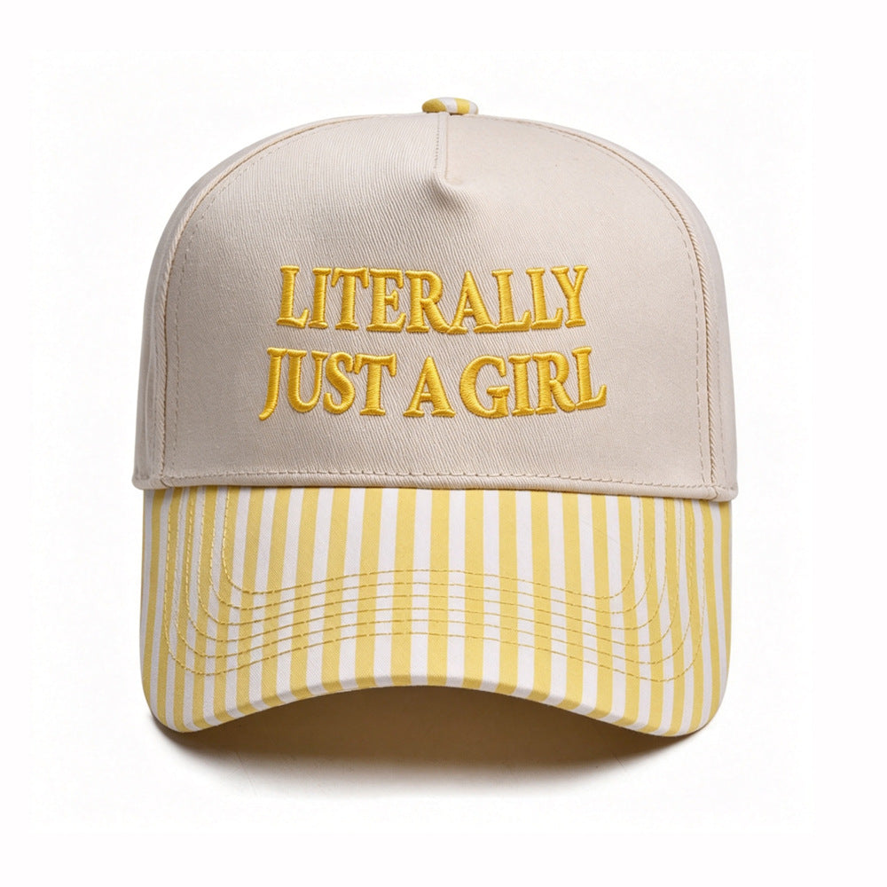 LITERALLY JUST A GIRL Embroidered Trucker Hat