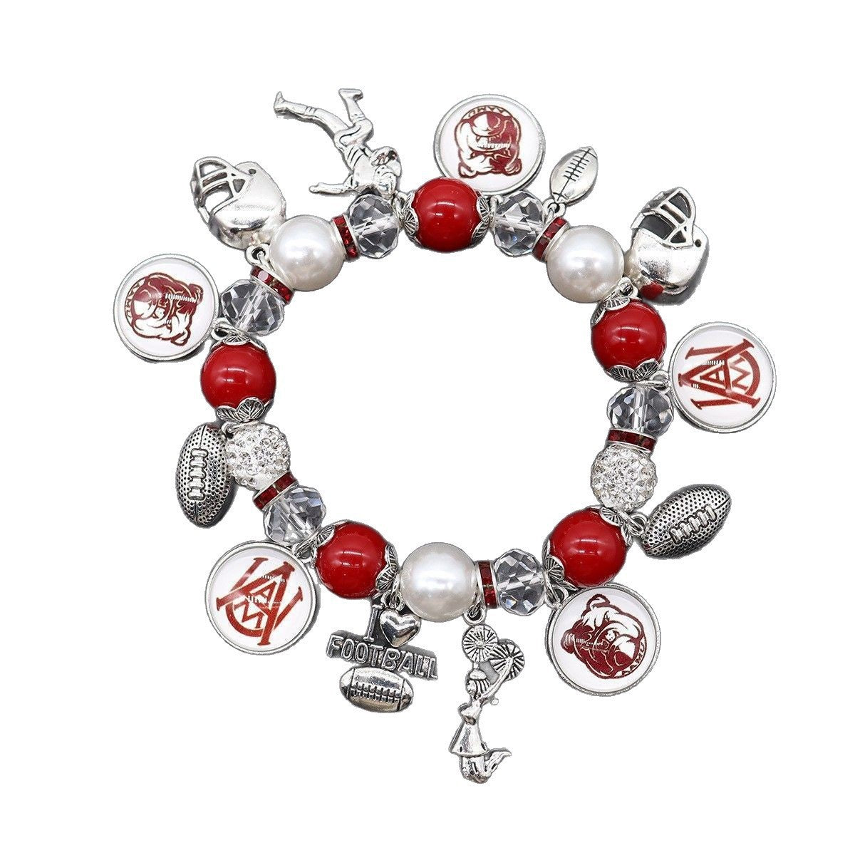 Game Day Team Charm Bead Bracelet Collection