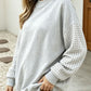Oversized Gingham Colorblock Long Sleeve Sweatshirt