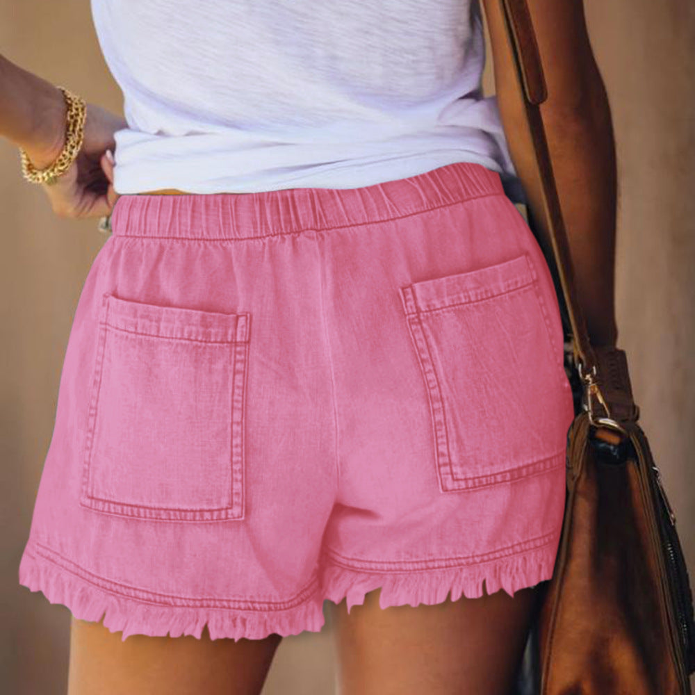 Pocket Frayed Tencel Shorts