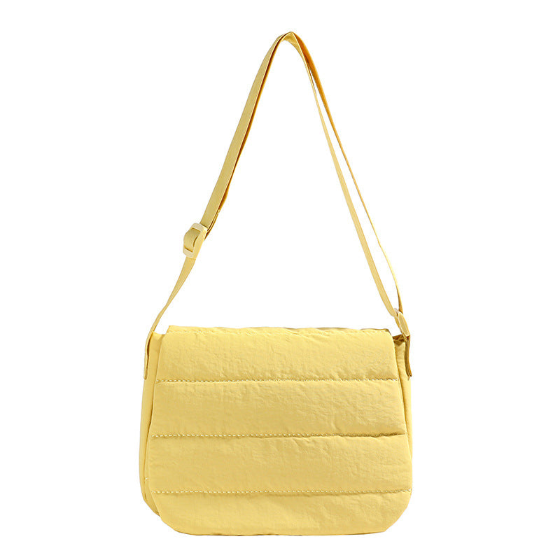 Solid Minimalist Foldover Puffer Crossbody Bag