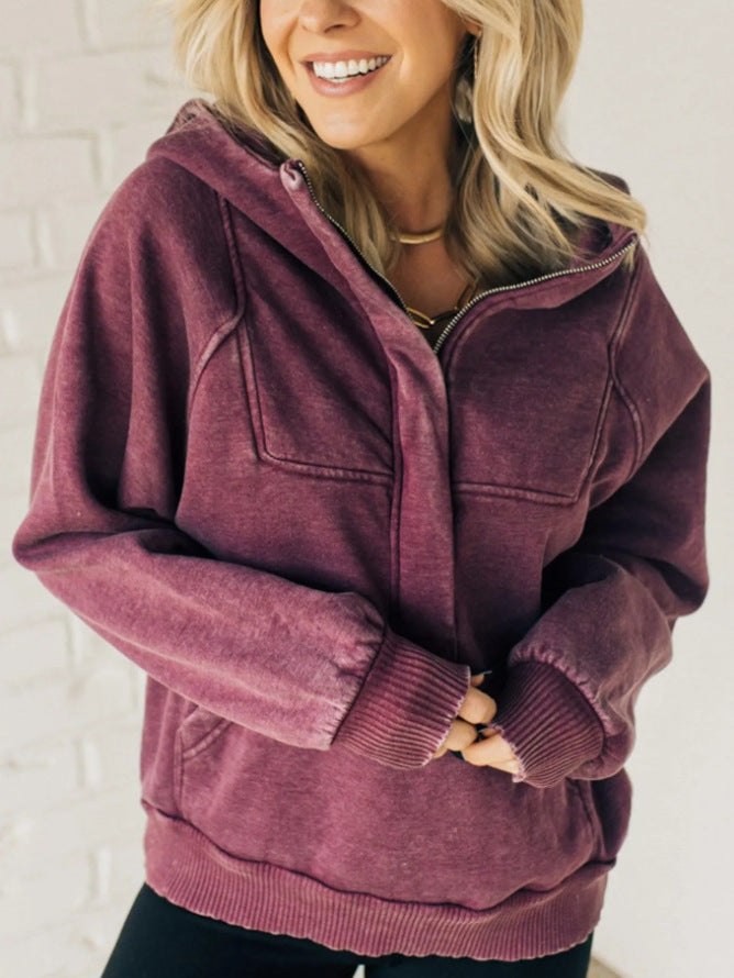 Half-zip Hooded Sweatshirt