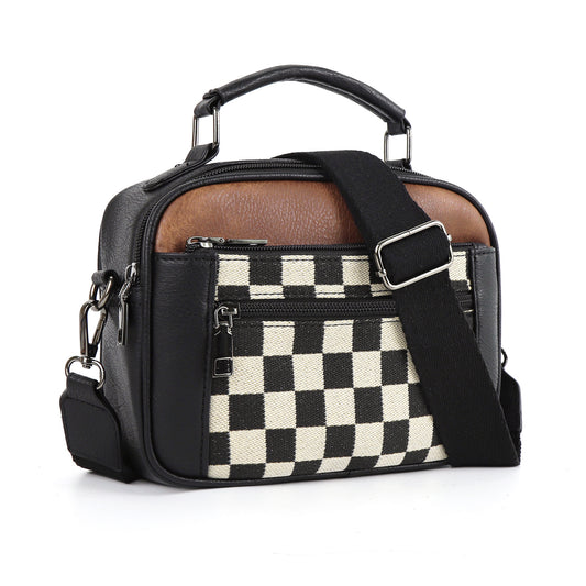 Crossbody Bag With Double Zipper Handle