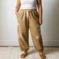 Khaki Plus Size Leopard Print Western Star Patched Jogger Pants