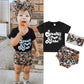 Halloween Print Top + Shorts Set