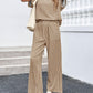 Stripe Round Neck Tee and Pant Set