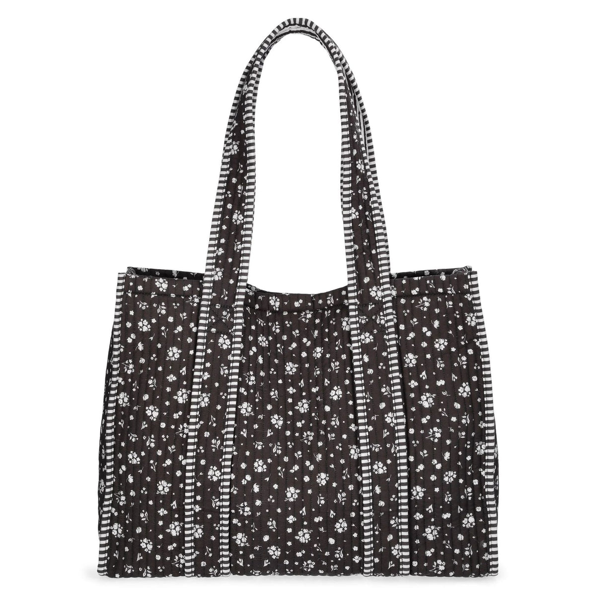 Large Capacity Ruffle Trim Quilted Puffer Tote