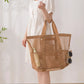 Mesh Fabric Travel Storage Bag Large Capacity Visual Partition Storage Handbag