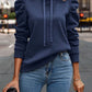 Ruched Puff Long Sleeve Hoodie