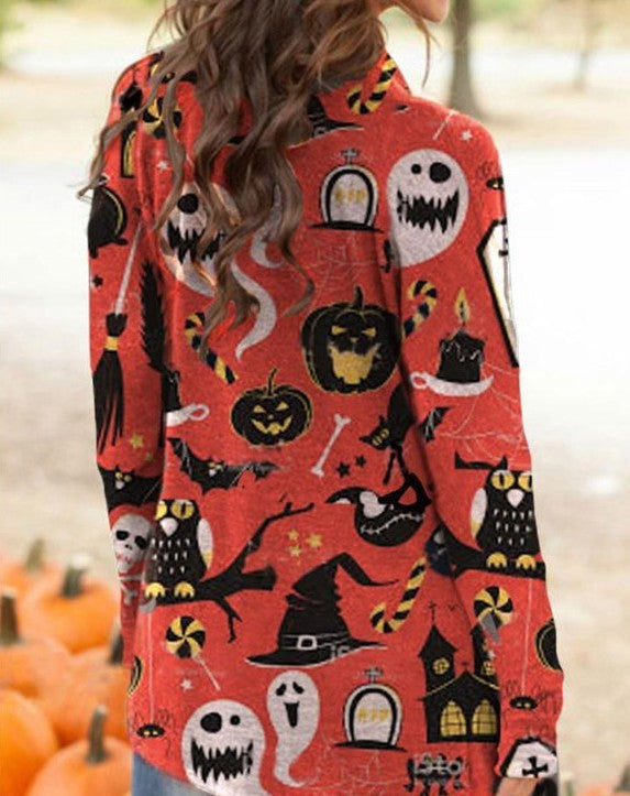 Halloween Print Cardigan