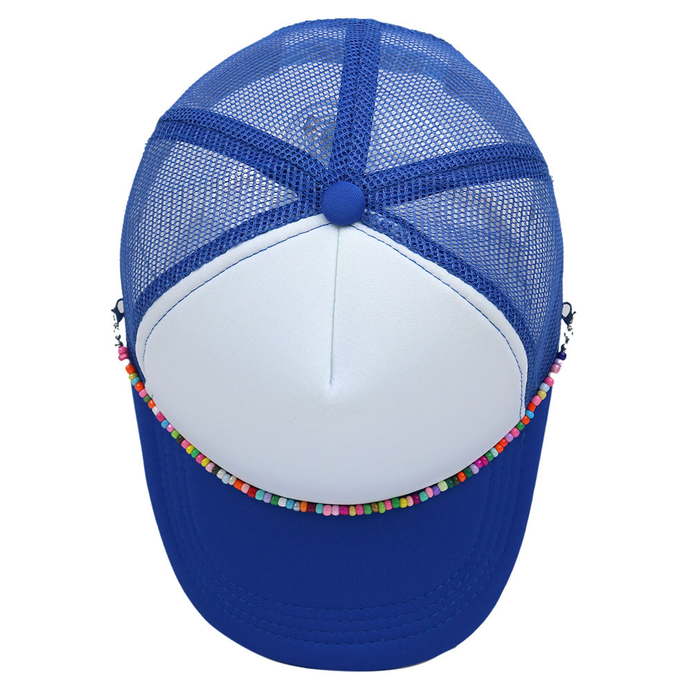 Multicolor Beaded Band Trucker Hat