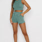 Ribbed Sleeveless Top + Shorts Set