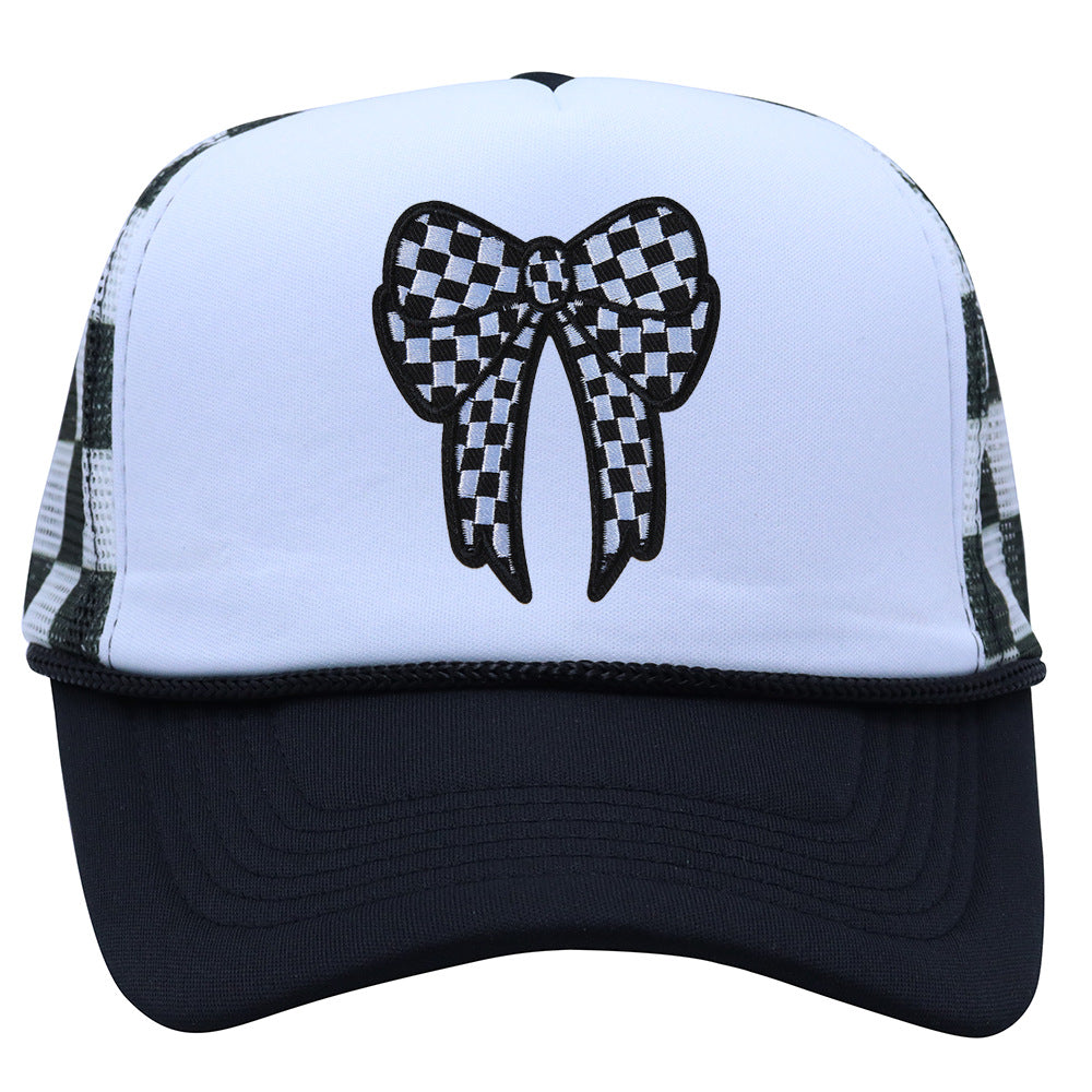Checkered Bow Trucker Cap