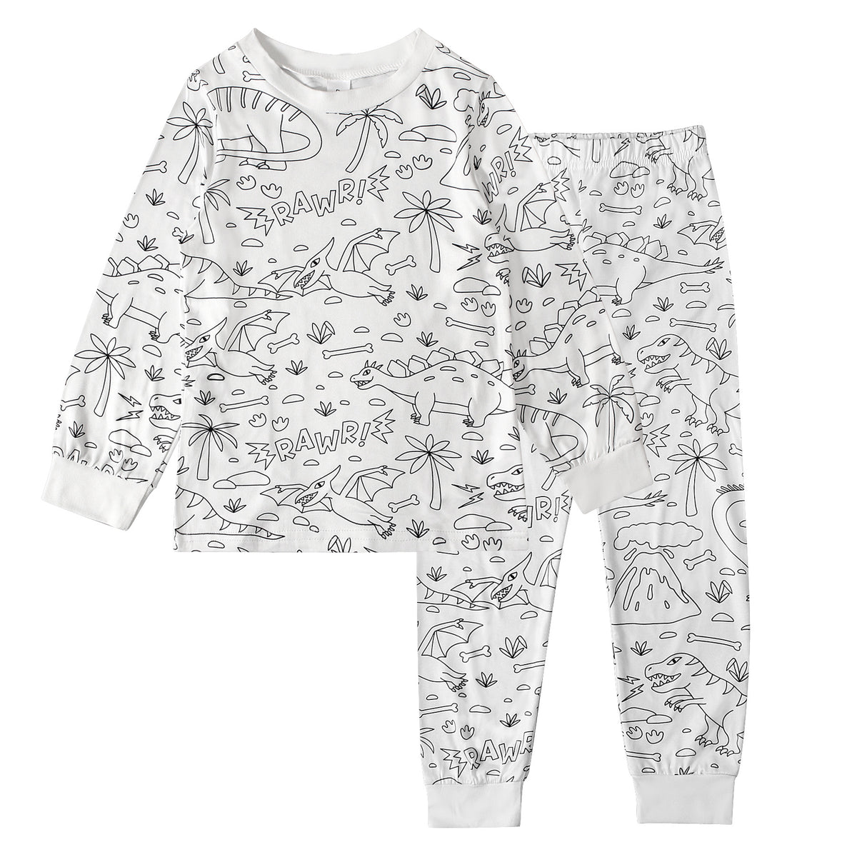 Kid's Doodle Print Pajama Set