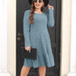 Women's striped round neck knitted sweater dress