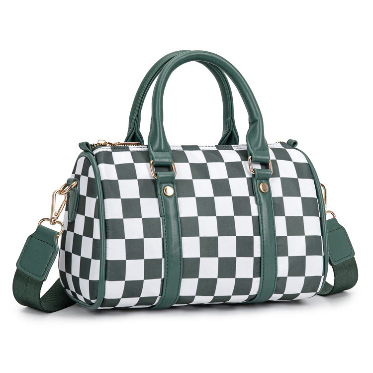 Checkered Boston Bag