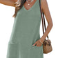 Waffle Knit V-Neck Shift Dress