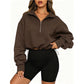 Women's Cropped Half-Zip Sweatshirt