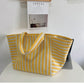 Large Capacity Striped Tote Bag
