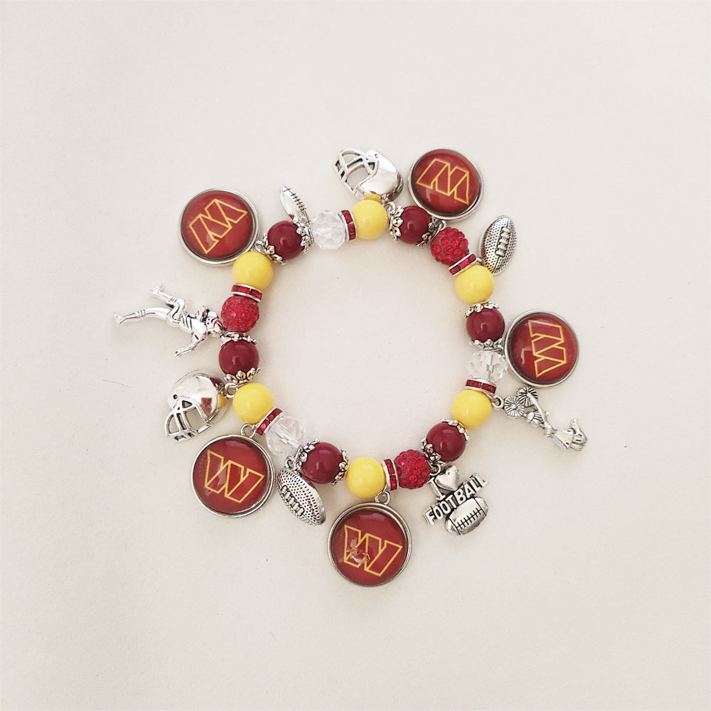 Game Day Team Charm Bead Bracelet Collection