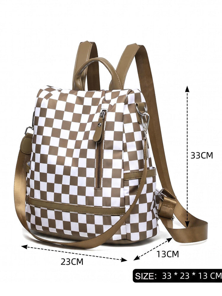 Convertible Checkered Backpack Purse — 2-in-1 Fashion Shoulder Bag