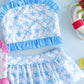 2Pcs Toddler Girl Swimsuit Set Sleeveless Halter Neck