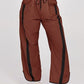 Retro Contrast Side Stripe Wide Leg Track Pants