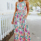 Floral Round Neck Sleeveless Maxi Dress