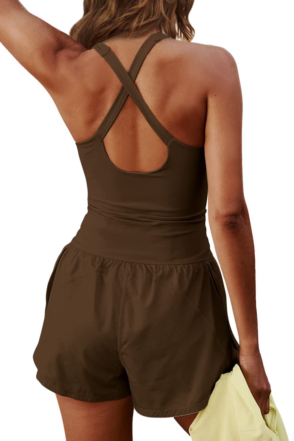 Cross Cutout Short Sports Romper