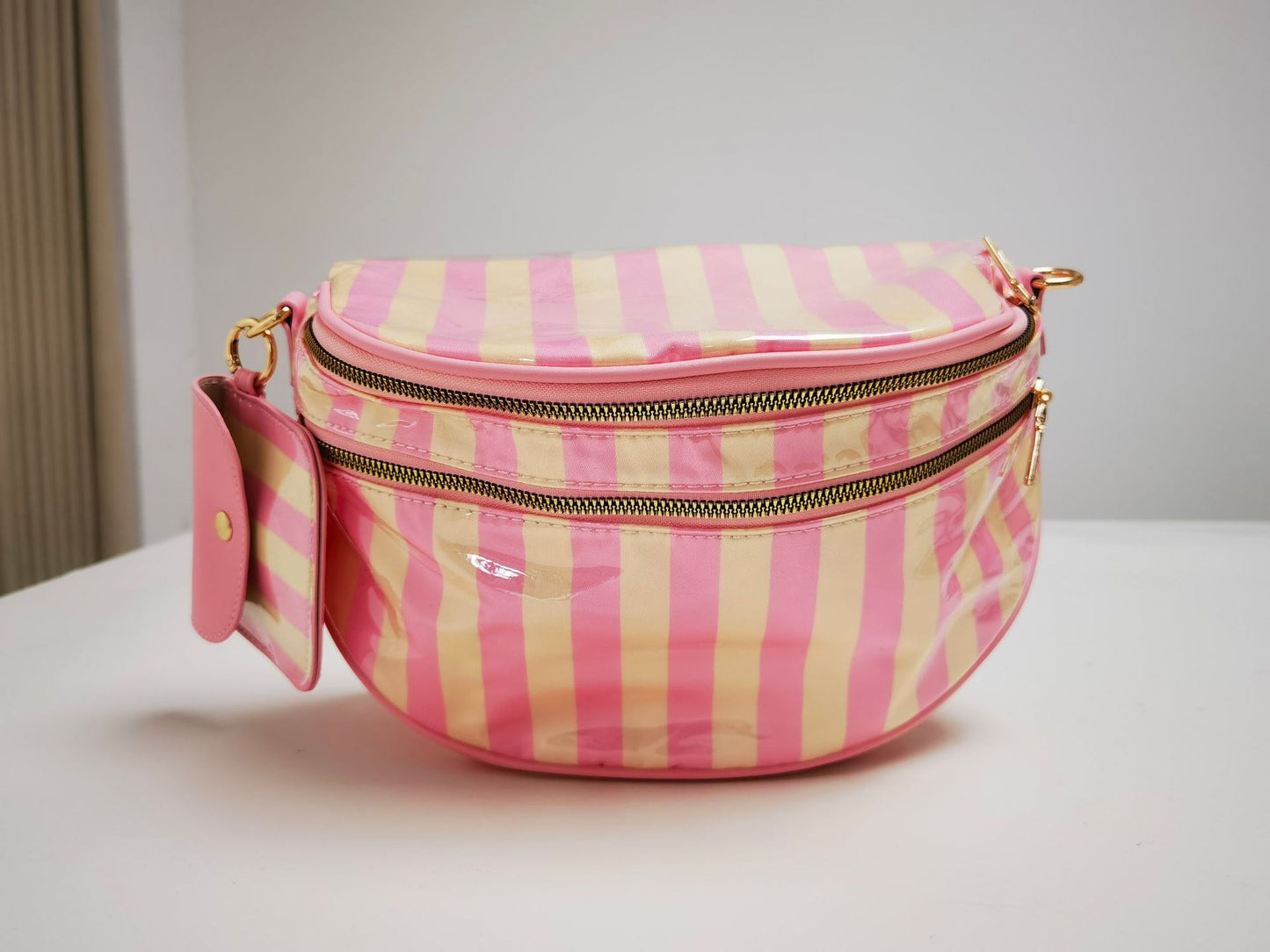 Striped Crossbody Belt Bag with Coin Pouch