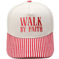 "Walk by Faith" Embroidered Retro Color-Block Trucker Hat