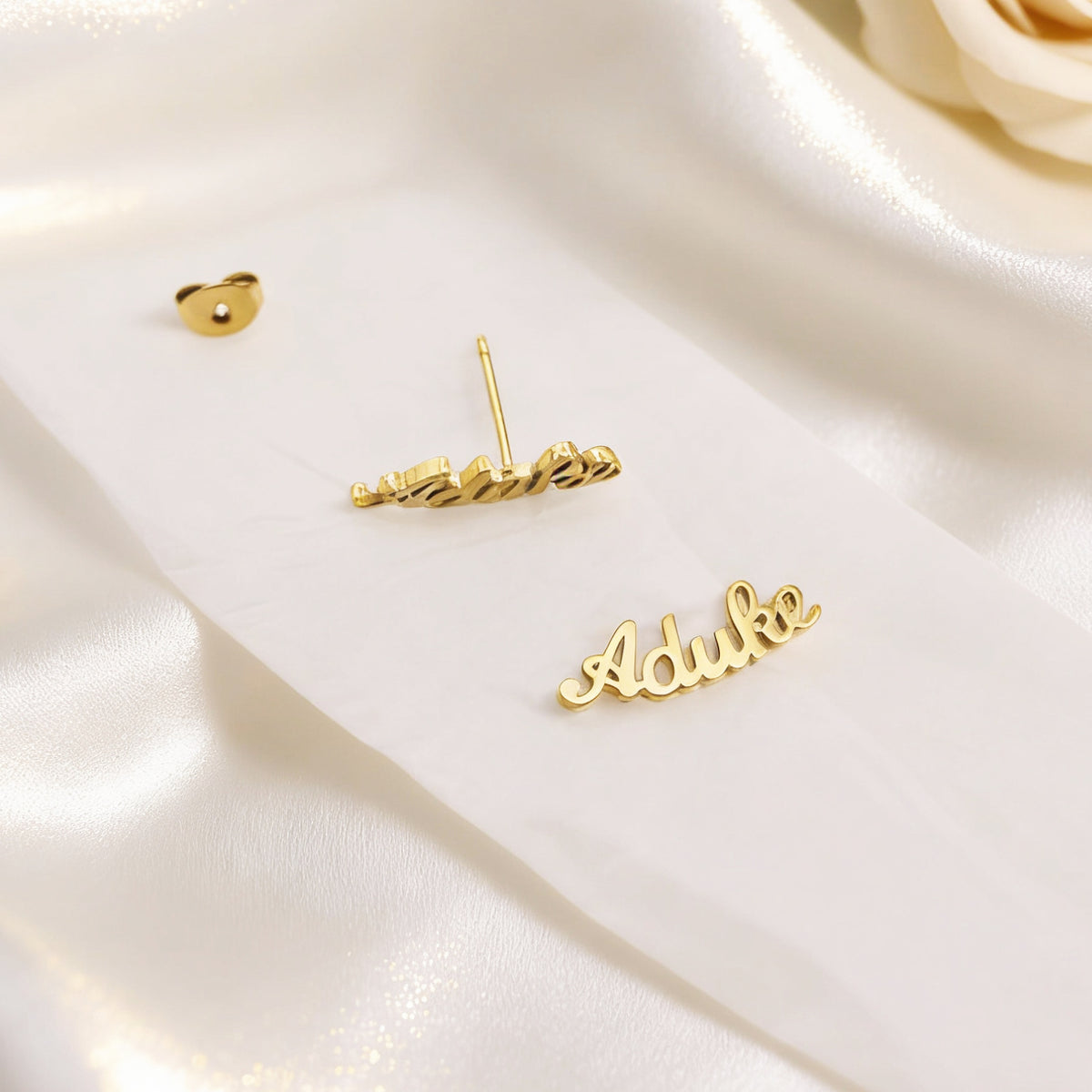 Custom Stainless Steel Letter Necklace, Bracelet, and Stud Earrings – Personalized Name/Logo Pendant