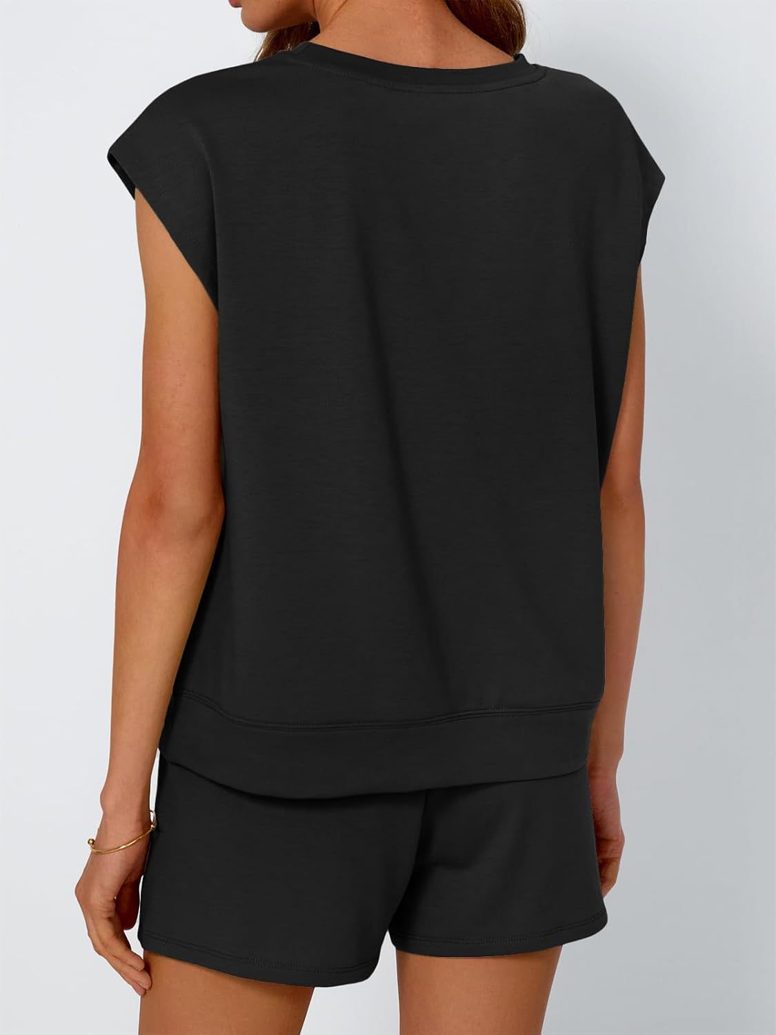 Short Sleeve Lounge Top and Shorts Set with Relaxed Fit