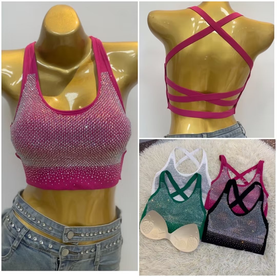 Rhinestone Halter Tank Top