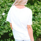 Fashionable Star Shaped Patch Fabric Three Quarter Sleeve Top
