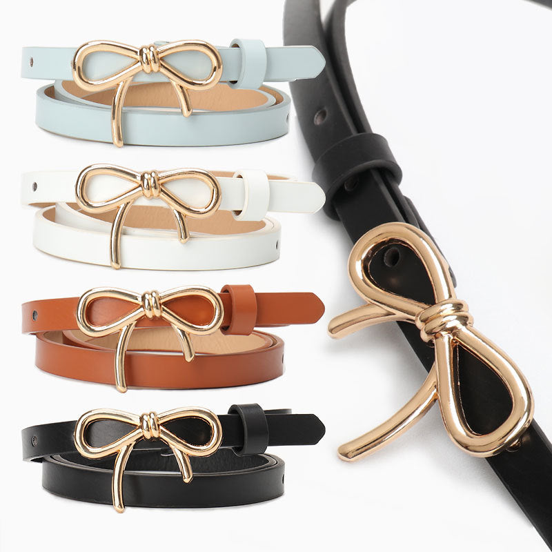 Bow Buckle Skinny Belt