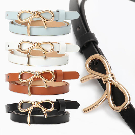 Bow Buckle Skinny Belt