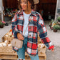 Long-sleeved Lapel Loose-fitting Women's Plaid Shirt