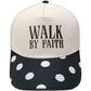 "Walk by Faith" Embroidered Retro Color-Block Trucker Hat