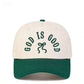 GOD IS GOOD Embroidered Bow Color Block Baseball Cap