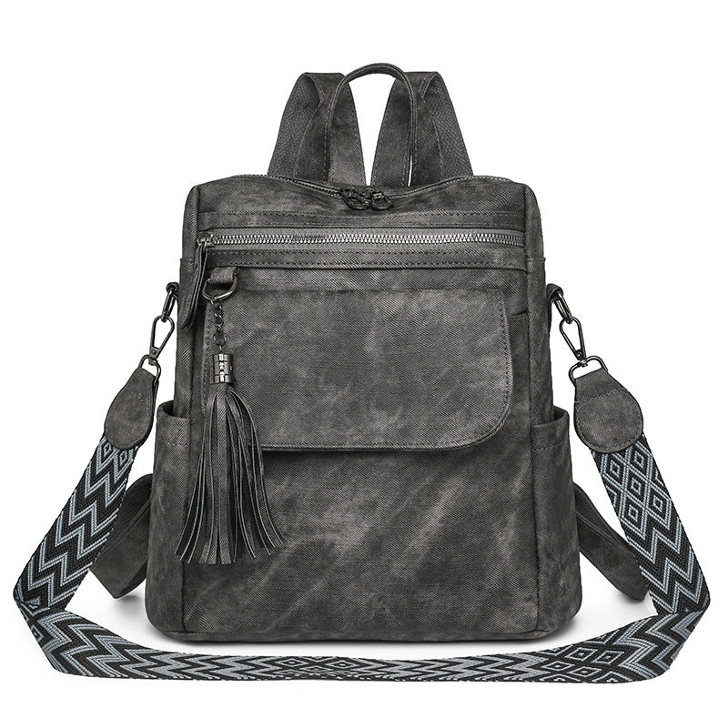 Retro Backpack Large Capacity Vegen Leather Travel Backpack